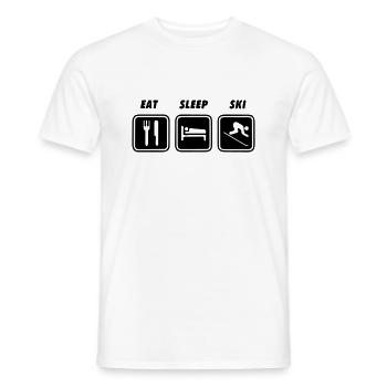 Manger dormir skier - T-shirt homme - blanc - Devant - AI Model Male 178 dark (178cm)