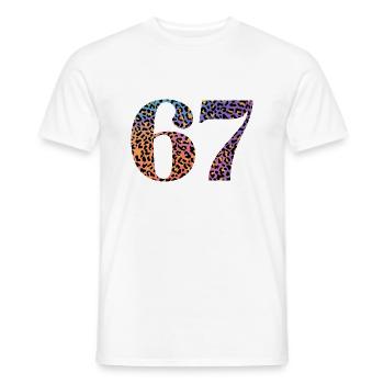 67e anniversaire léopard - T-shirt homme - blanc - Devant - AI Model Male 178 dark (178cm)