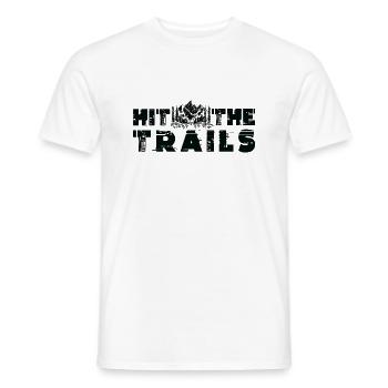 Trail Run Ultra Trail Running Mountain Trekking Running - Men's T-Shirt - white - Front - AI Model Male 178 dark (178cm)