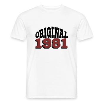 Original 1981 - Men's T-Shirt - white - Front - AI Model Male 178 dark (178cm)
