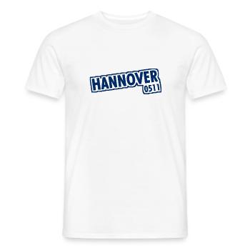 Hanovre - 0511 - Indicatif régional - Basse-Saxe - T-shirt homme - blanc - Devant - AI Model Male 178 dark (178cm)