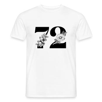 Nummer 72 Schwarze Blumen - 72. Blumengeburtstag - Männer T-Shirt - Weiß - Vorne - AI Model Male 178 dark (178cm)