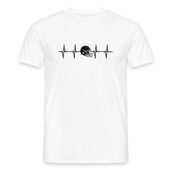 American Football Helmet Heartbeat -Sports Design - Männer T-Shirt - Weiß - Vorne - AI Model Male 178 dark (178cm)