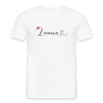 Leonora Name Vorname Kalligrafieherz - Männer T-Shirt - Weiß - Vorne - AI Model Male 178 dark (178cm)