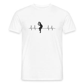 Herzschlag Padel Silhouette HerzrhytmusKardiogramm - Männer T-Shirt - Weiß - Vorne - AI Model Male 178 dark (178cm)