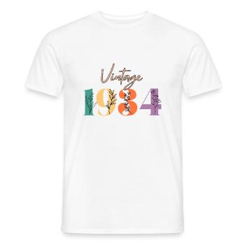 Vintage 1934 florale - T-shirt homme - blanc - Devant - AI Model Male 178 dark (178cm)