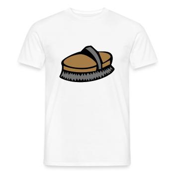 horse brush - Men's T-Shirt - white - Front - AI Model Male 178 dark (178cm)