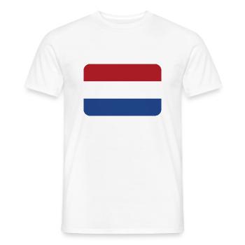 NETHERLANDS FLAG round corner 400 dpi - T-shirt homme - blanc - Devant - AI Model Male 178 dark (178cm)