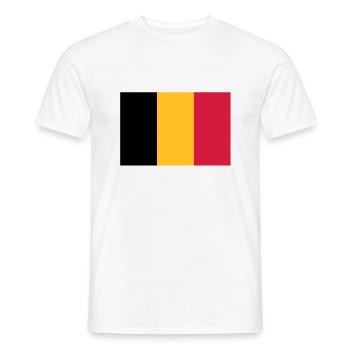 Drapeau Belge - Belgische vlag - T-shirt homme - blanc - Devant - AI Model Male 178 dark (178cm)