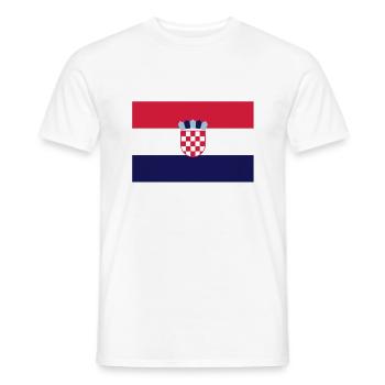 Croatia flag - drapeau Croatie - Kroatien flagge - - T-shirt homme - blanc - Devant - AI Model Male 178 dark (178cm)