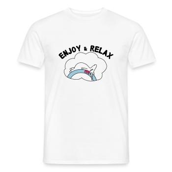 Einhorn Unicorn Enjoy & Relax - Männer T-Shirt - Weiß - Vorne - AI Model Male 178 dark (178cm)