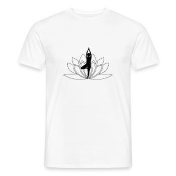 Namaste Lotus Blüte / Geschenk Idee - Männer T-Shirt - Weiß - Vorne - AI Model Male 178 dark (178cm)