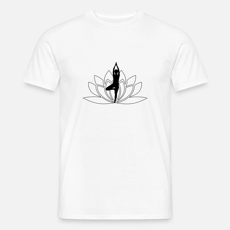 Namaste Lotus Blüte / Geschenk Idee - Männer T-Shirt - Weiß