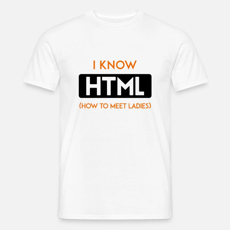 HTML web developer developer CSS programmer - Men's T-Shirt - white