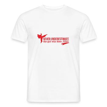 Never underestimate the girl who does JUDO G - Men's T-Shirt - white - Front - AI Model Male 178 dark (178cm)