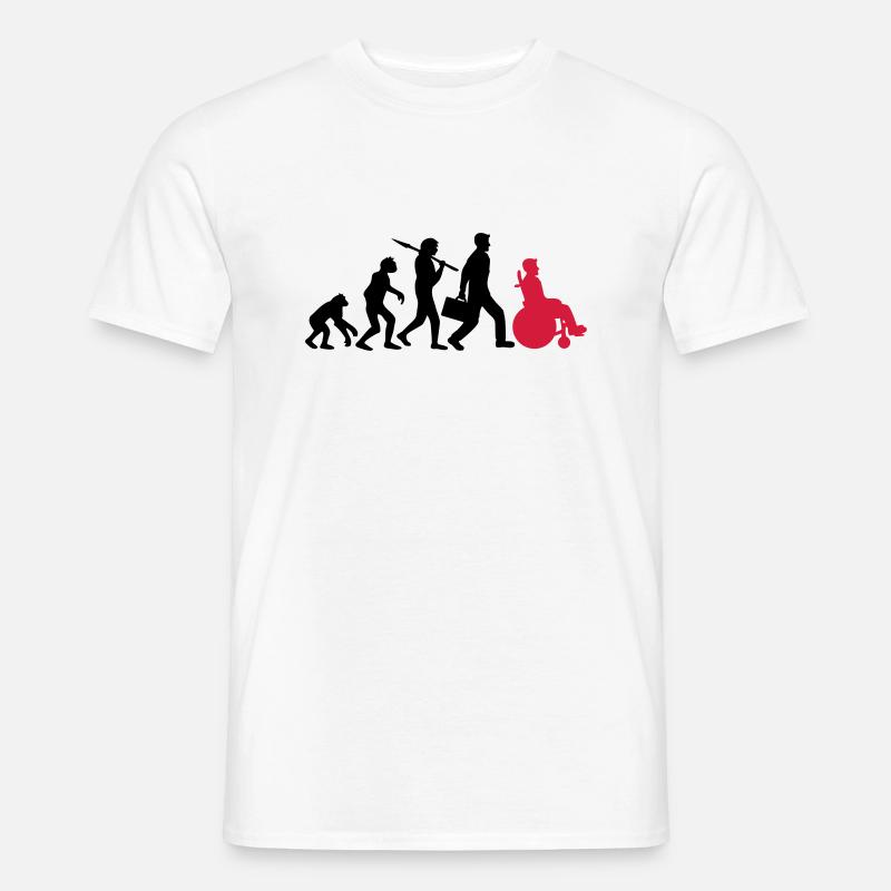 evolution wheelchair development silhouette hindrance - Men's T-Shirt - white