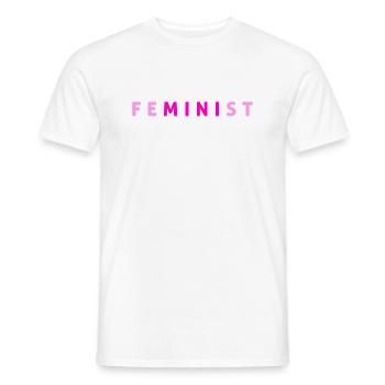 Feminist - Men's T-Shirt - white - Front - AI Model Male 178 dark (178cm)