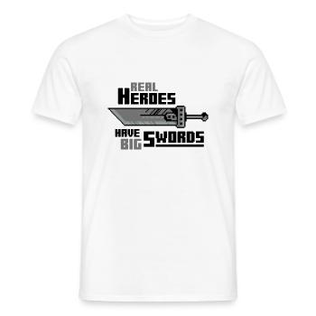 Real Heroes, Big Swords - Men's T-Shirt - white - Front - AI Model Male 178 dark (178cm)