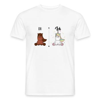 Du Pferd Ich Einhorn Lustiger Vergleich Humor kind - Männer T-Shirt - Weiß - Vorne - AI Model Male 178 dark (178cm)