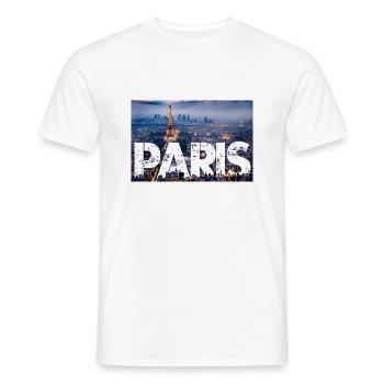 Paris Tour Eiffel - T-shirt homme - blanc - Devant - AI Model Male 178 dark (178cm)