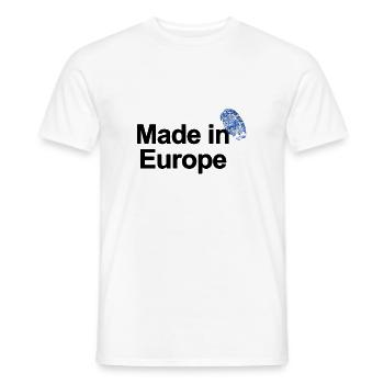 Fingerprint Made in Europe poster - Männer T-Shirt - Weiß - Vorne - AI Model Male 178 dark (178cm)