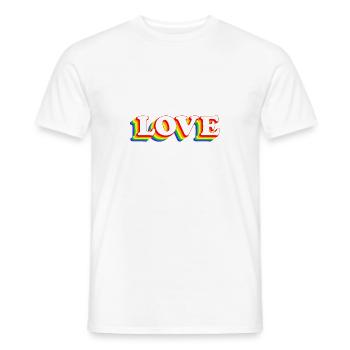 Lettrage vintage Retro Love Classiv - T-shirt homme - blanc - Devant - AI Model Male 178 dark (178cm)