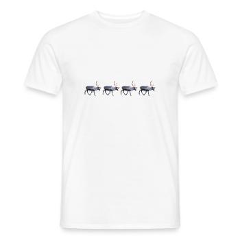 Illustration traditionnelle de renne dans l’ambiance hivernale - T-shirt homme - blanc - Devant - AI Model Male 178 dark (178cm)
