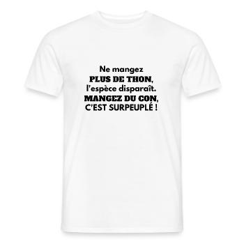 Blague sur les cons - T-shirt homme - blanc - Devant - AI Model Male 178 dark (178cm)