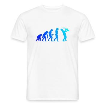 Saxophone Evolution Saxophoniste Sax Men Boys - T-shirt homme - blanc - Devant - AI Model Male 178 dark (178cm)