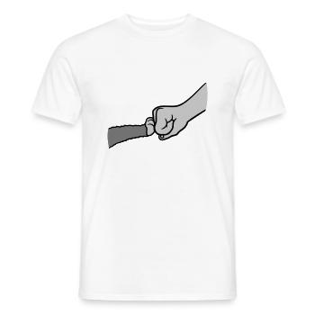 Pompe à poing Cat Brofist - T-shirt homme - blanc - Devant - AI Model Male 178 dark (178cm)