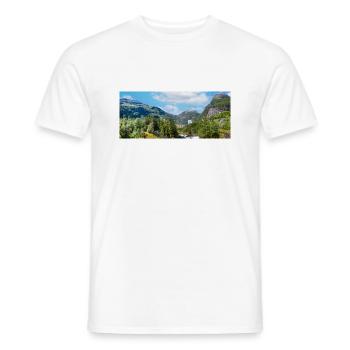 Geiranger panorama Storseterfossen Norwegen - Männer T-Shirt - Weiß - Vorne - AI Model Male 178 dark (178cm)