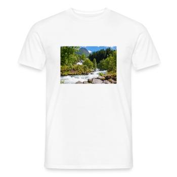 Geiranger panorama Storseterfossen Norwegen - Männer T-Shirt - Weiß - Vorne - AI Model Male 178 dark (178cm)