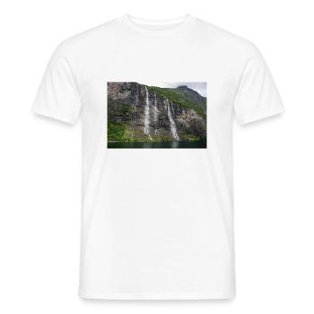 Seven Sisters Waterfall Norway Geiranger - Männer T-Shirt - Weiß - Vorne - AI Model Male 178 dark (178cm)