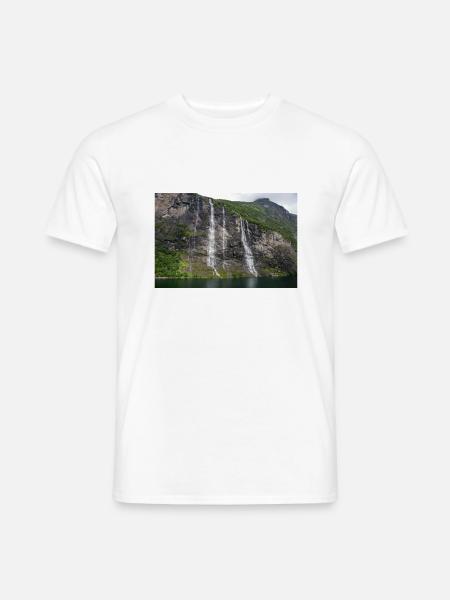 Seven Sisters Vandfald Norge Geiranger - Mænd T-shirt - hvid