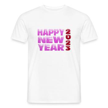 Happy New Year 2023 - Männer T-Shirt - Weiß - Vorne - AI Model Male 178 dark (178cm)