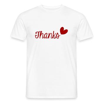 THANK YOU. THANKS. THANK YOU. ANNIVERSARY. BIRTH. - Men's T-Shirt - white - Front - AI Model Male 178 dark (178cm)