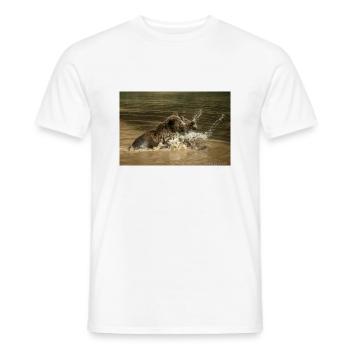 Braunbären kämpfend im Wasser - Männer T-Shirt - Weiß - Vorne - AI Model Male 178 dark (178cm)