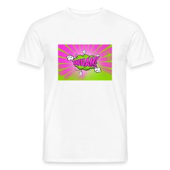 Wham! Comic Style Bubble Graffiti Lettering - Men's T-Shirt - white - Front - AI Model Male 178 dark (178cm)