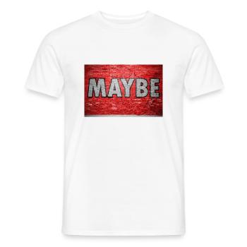 Maybe Brick Wall Graffiti - Men's T-Shirt - white - Front - AI Model Male 178 dark (178cm)