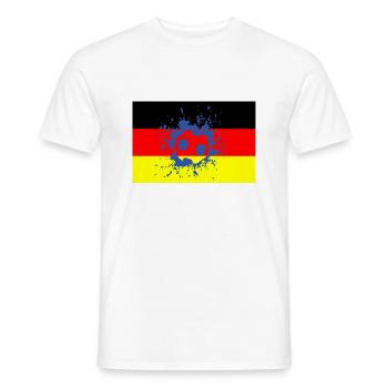 Football Fussball - T-shirt homme - blanc - Devant - AI Model Male 178 dark (178cm)