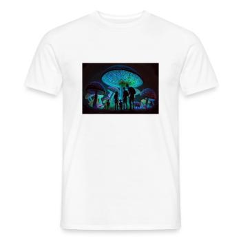 Mushrooms city - Men's T-Shirt - white - Front - AI Model Male 178 dark (178cm)