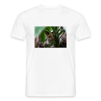 le chat au doux regard - T-shirt homme - blanc - Devant - AI Model Male 178 dark (178cm)