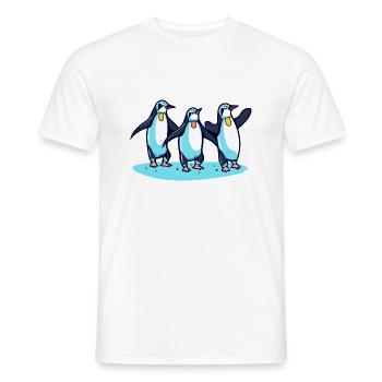 Penguins celebrate - Men's T-Shirt - white - Front - AI Model Male 178 dark (178cm)