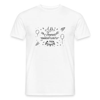 Joyeux anniversaire à toi - T-shirt homme - blanc - Devant - AI Model Male 178 dark (178cm)