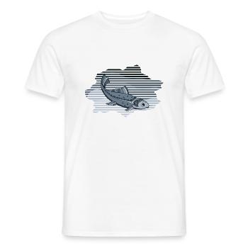 Poisson - T-shirt homme - blanc - Devant - AI Model Male 178 dark (178cm)