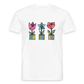 Blumen - Männer T-Shirt - Weiß - Vorne - AI Model Male 178 dark (178cm)