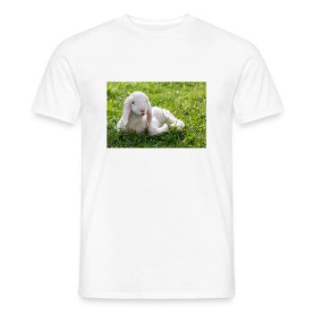 Lamb with a kiss - Men's T-Shirt - white - Front - AI Model Male 178 dark (178cm)