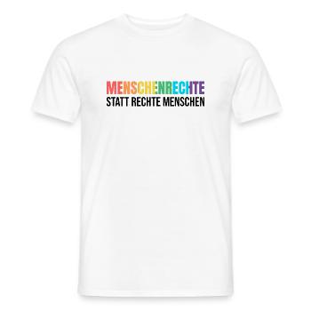 Menschenrechte statt rechte Menschen gegen rechts - Männer T-Shirt - Weiß - Vorne - AI Model Male 178 dark (178cm)