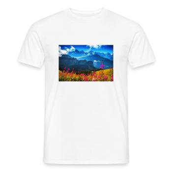 SOMMER ALPEN - Männer T-Shirt - Weiß - Vorne - AI Model Male 178 dark (178cm)