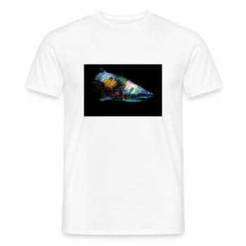 Graffiti Requin by Blach® - Men's T-Shirt - white - Front - AI Model Male 178 dark (178cm)